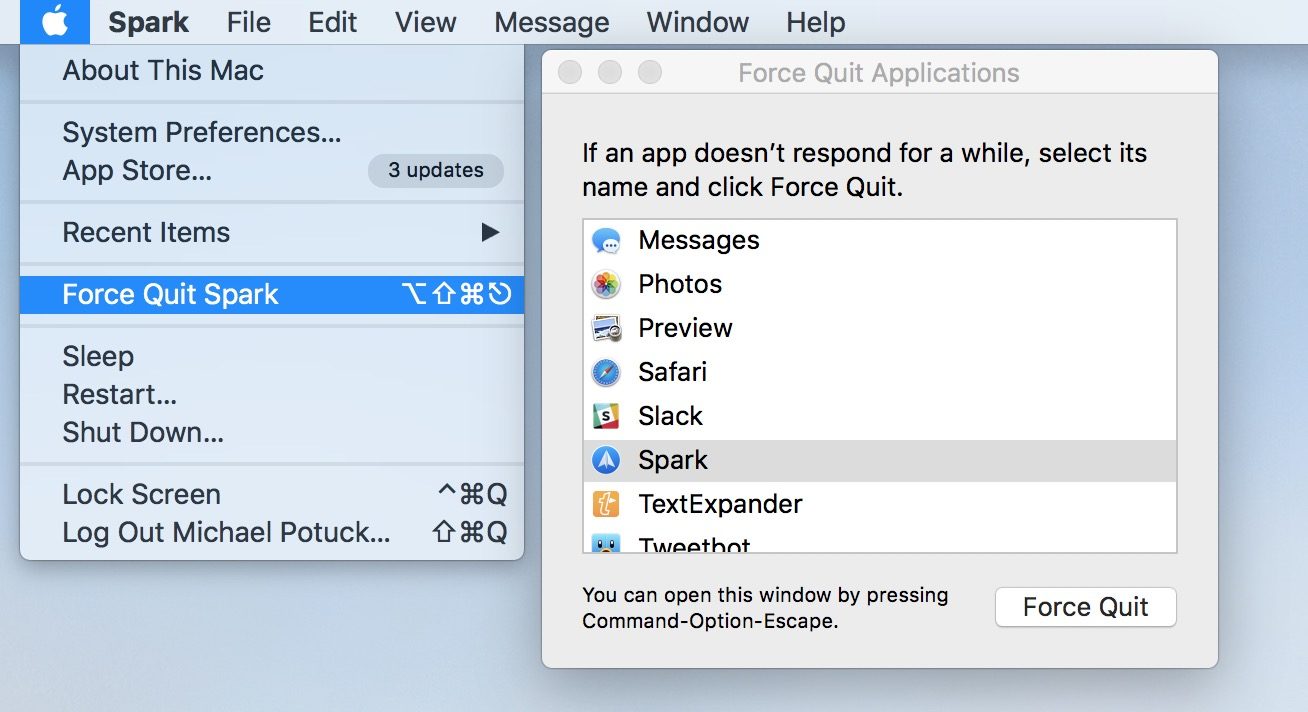 Stop app process in macbook pro